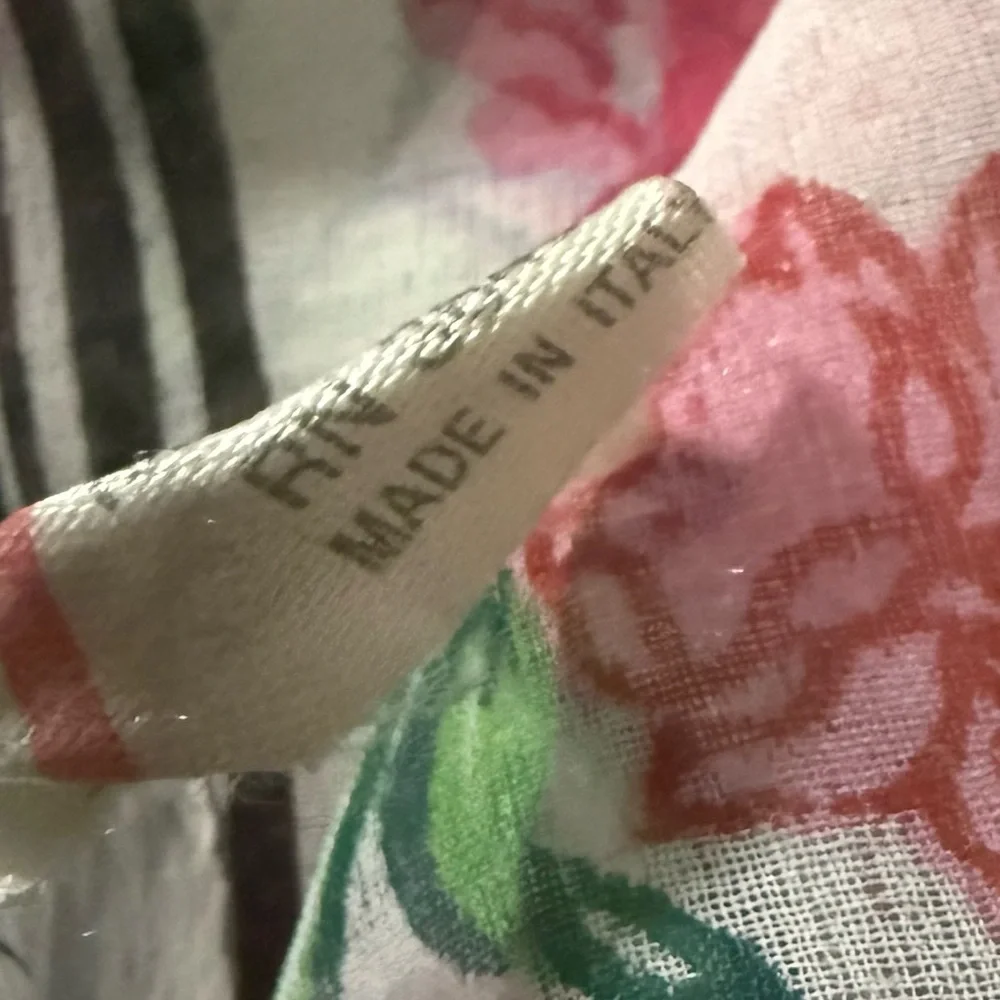 1980’s Sheer Floral Patterned Scarf, Dainty and Delicate Look, Made in Italy 29”